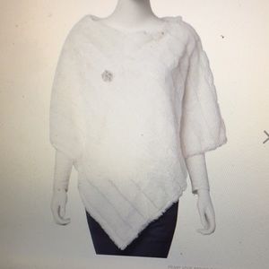 Faux fur poncho